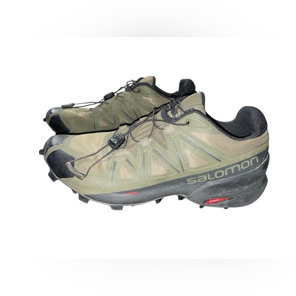 Salomon Men's Olive and Black Athletic Shoes - Picture 3 of 5
